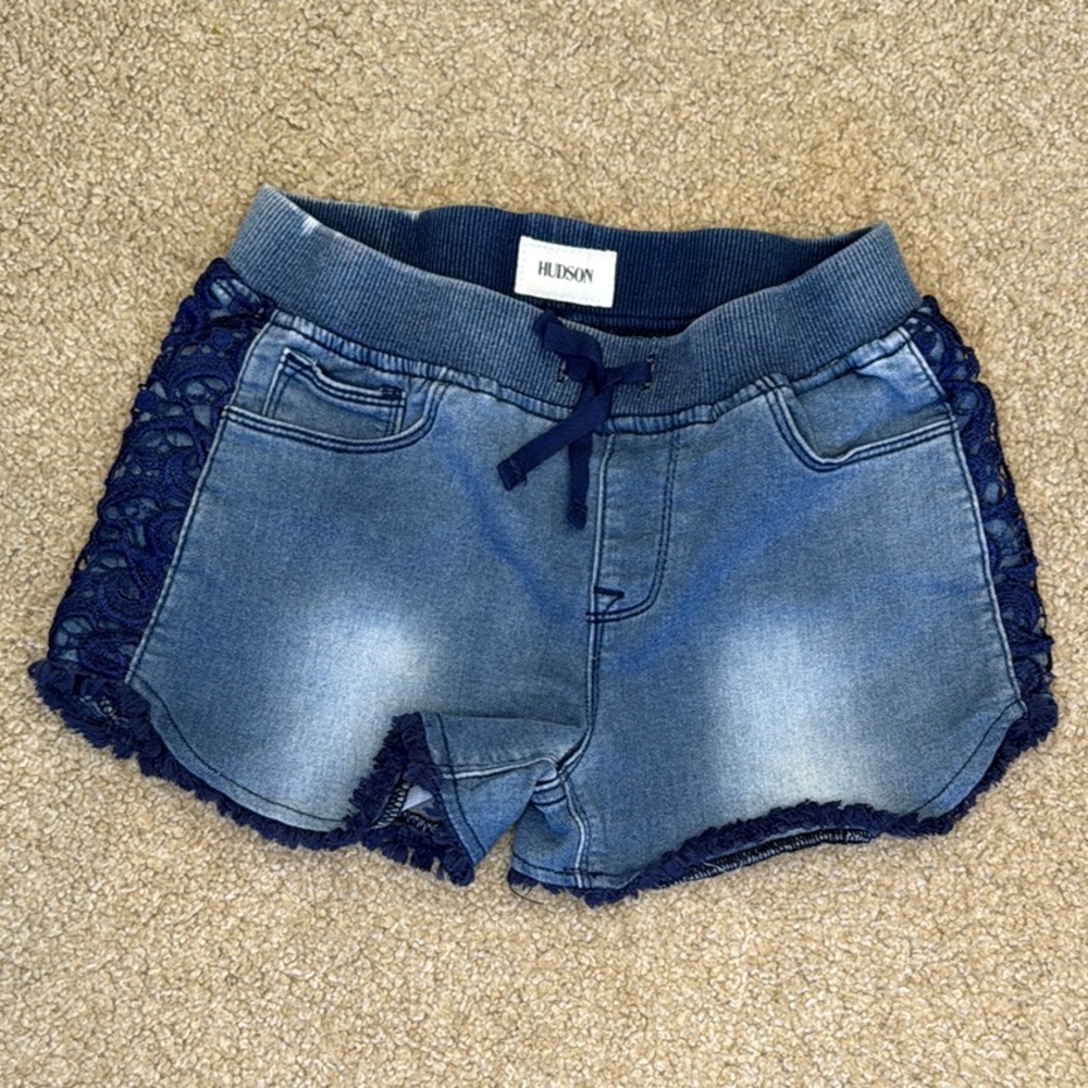 Hudson Soft and Stretch Jean Lace Trim Shorts